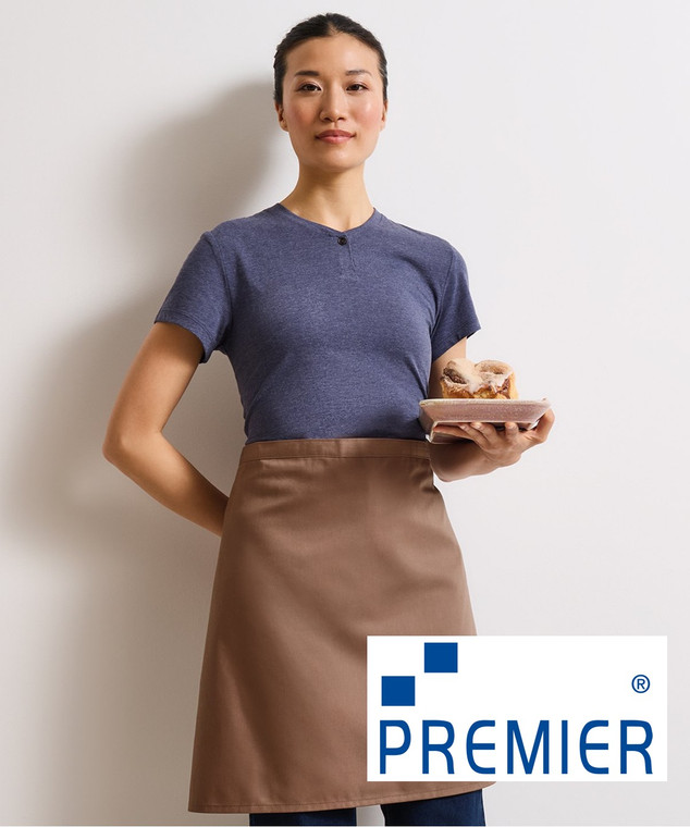 Premier PR151 Colours Mid-Length Apron custom hospitality apron