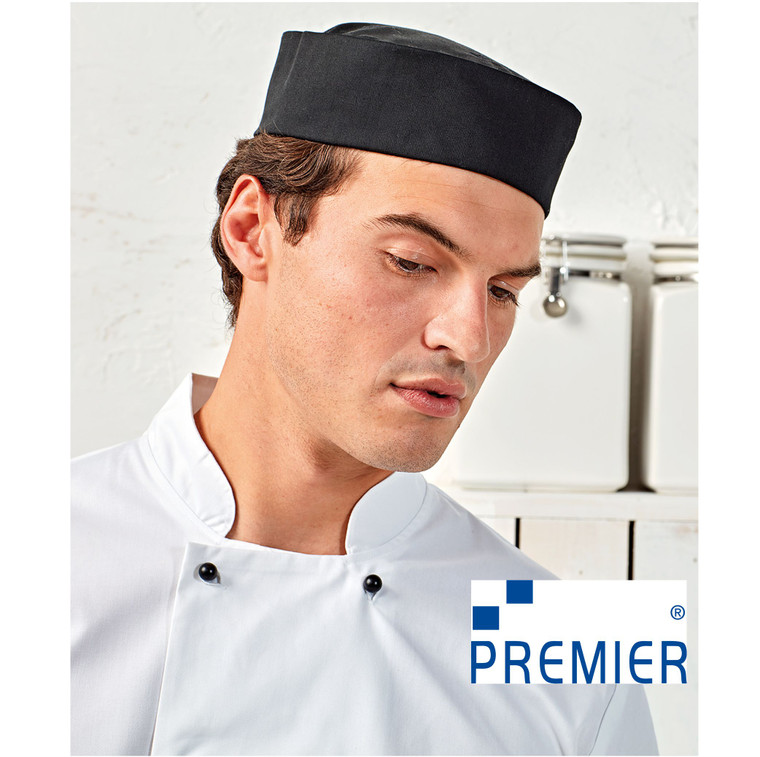 PR648 Premier Black Turn-Up Chefs Hat
