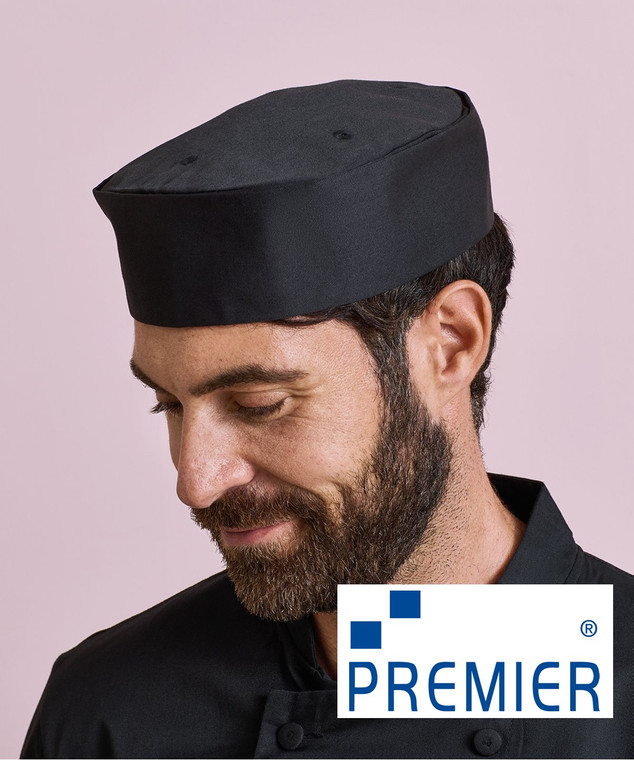 Premier PR648 Turn-Up Chef’s Hat professional kitchen headwear