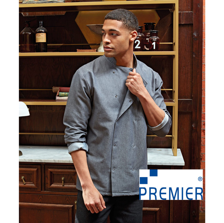 PR660 Premier Grey Denim Chefs Jacket