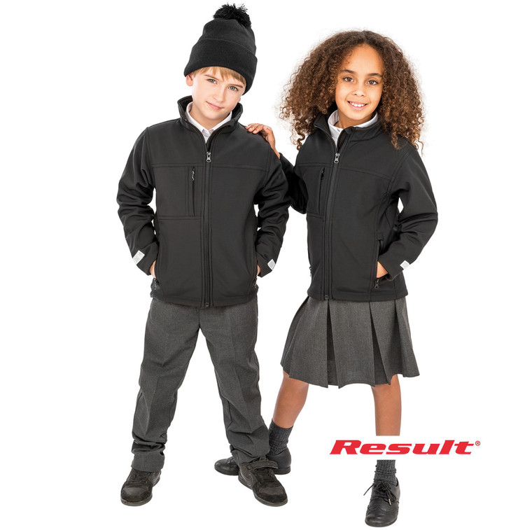 Result R121J junior softshell jacket kids waterproof school coat for print and embroidery