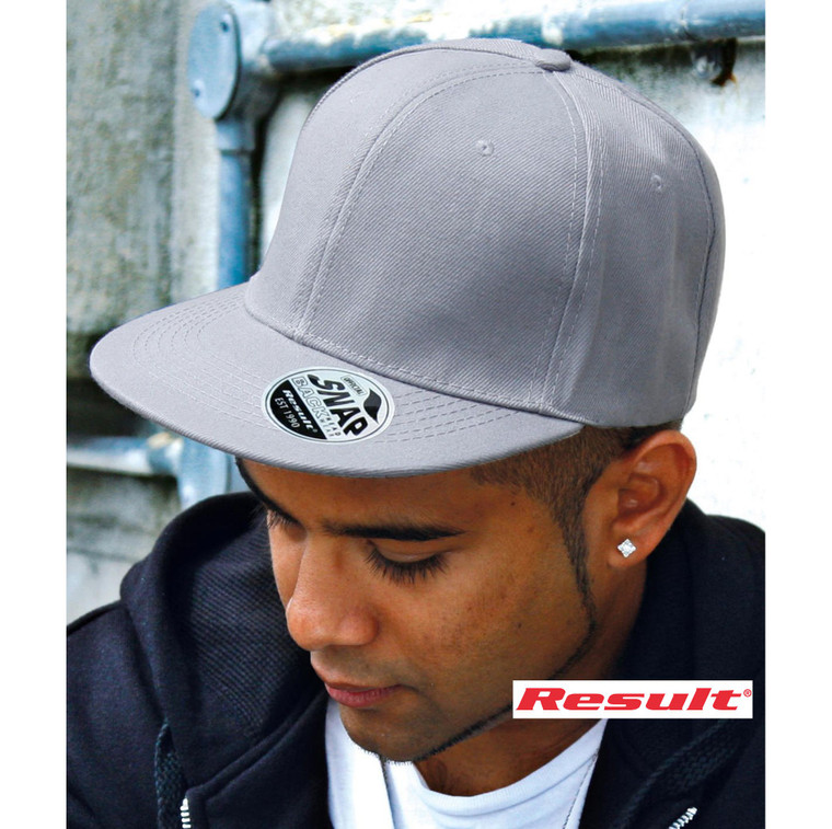 Result RC83X Bronx snapback cap custom embroidered flat peak workwear cap
