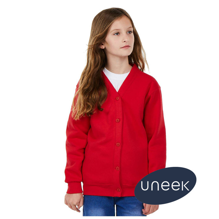 UC207 Uneek Red Childrens Cardigan