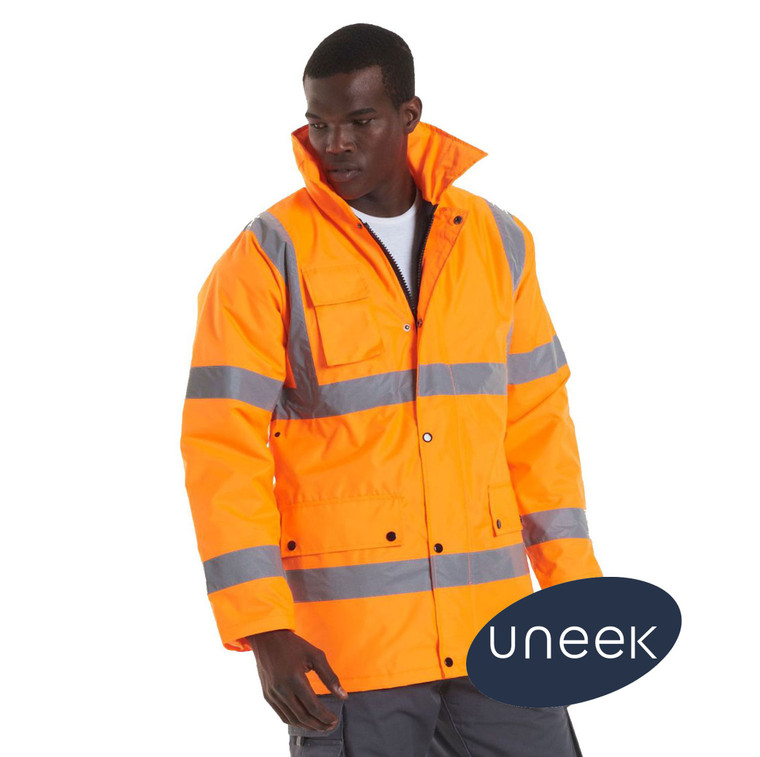 UC803 Uneek Orange Hi Vis Road Safety Jacket