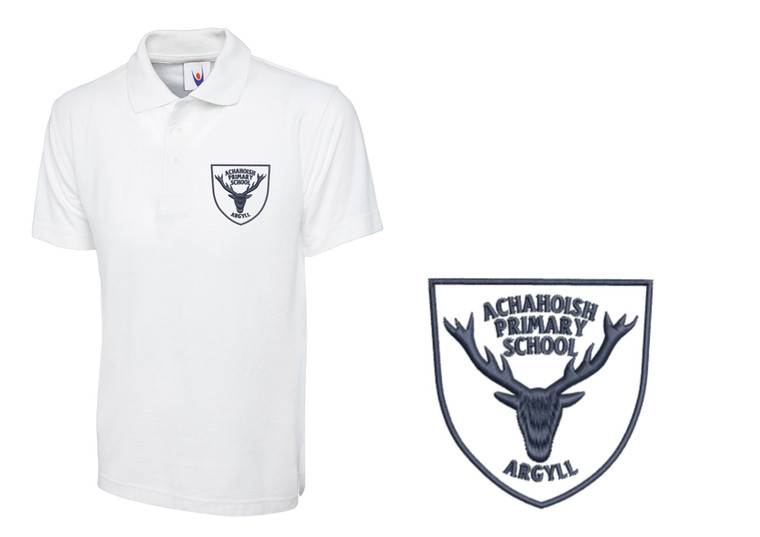 Achahoish Primary School Uniform Children's Polo Shirt White