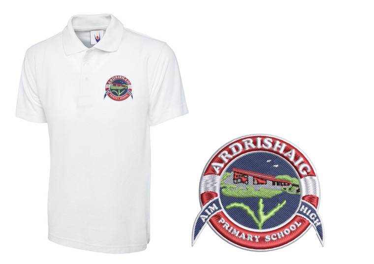 Ardrishaig Primary School Uniform Adult Polo Shirt White
