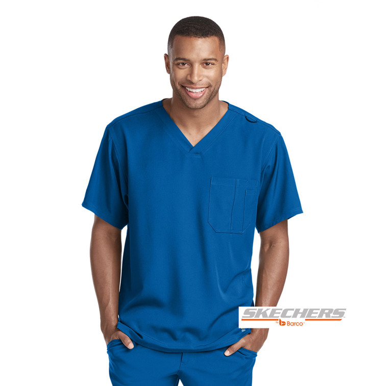 SK0112 Skechers Structure Scrub Top Unisex in Galaxy Blue