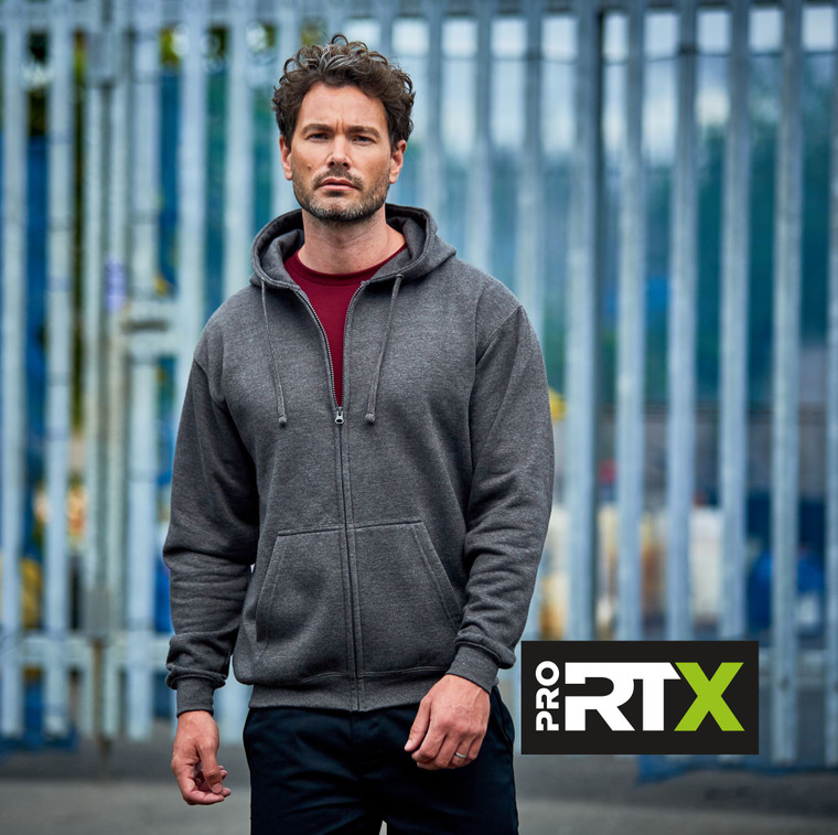 Pro RTX RX351 Charcoal Pro Zip Front Hoodie