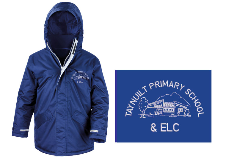 Taynuilt Primary School Uniform Children's Winter Parka Royal Blue