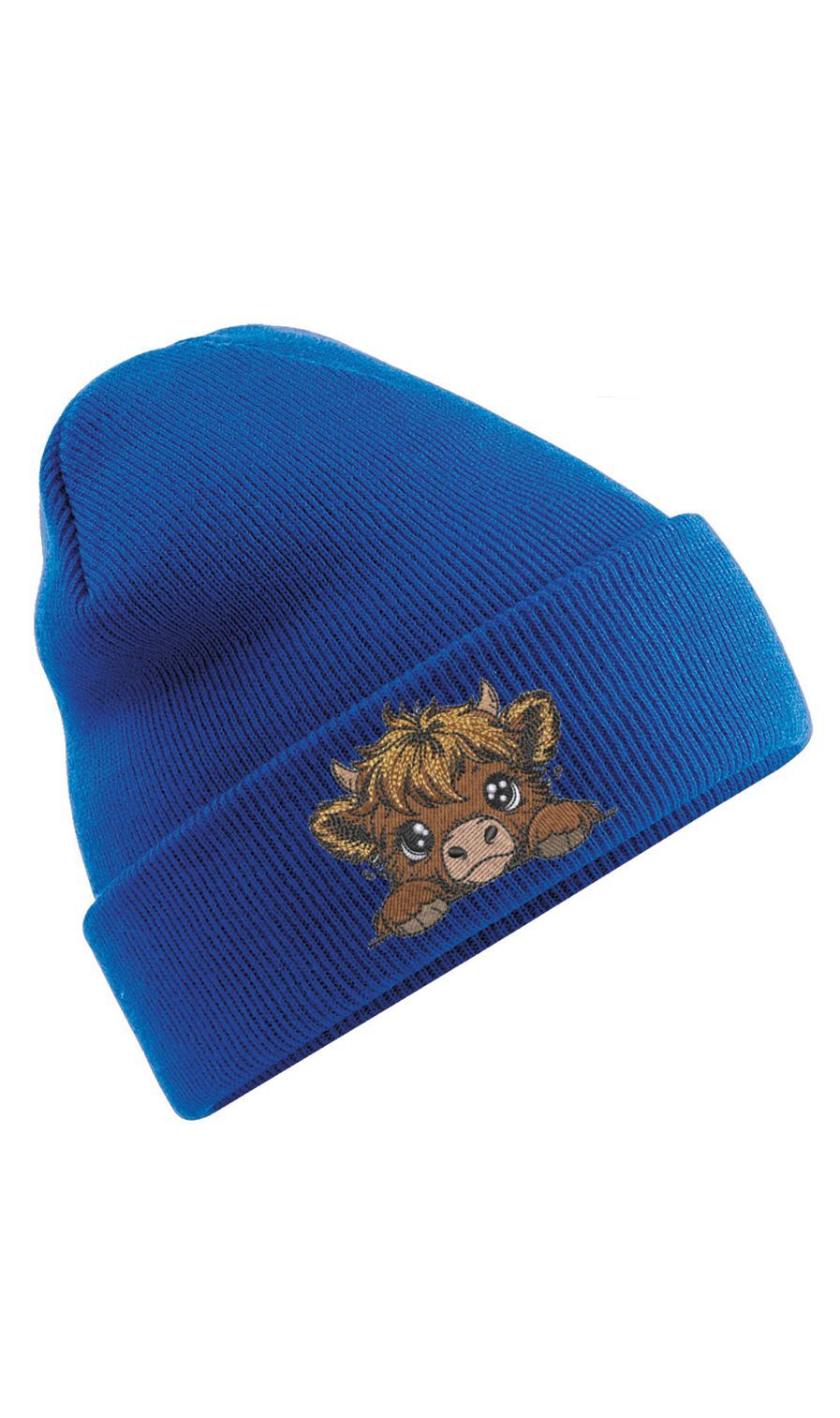 Cute embroidered Highland Cow Knitted Beanie