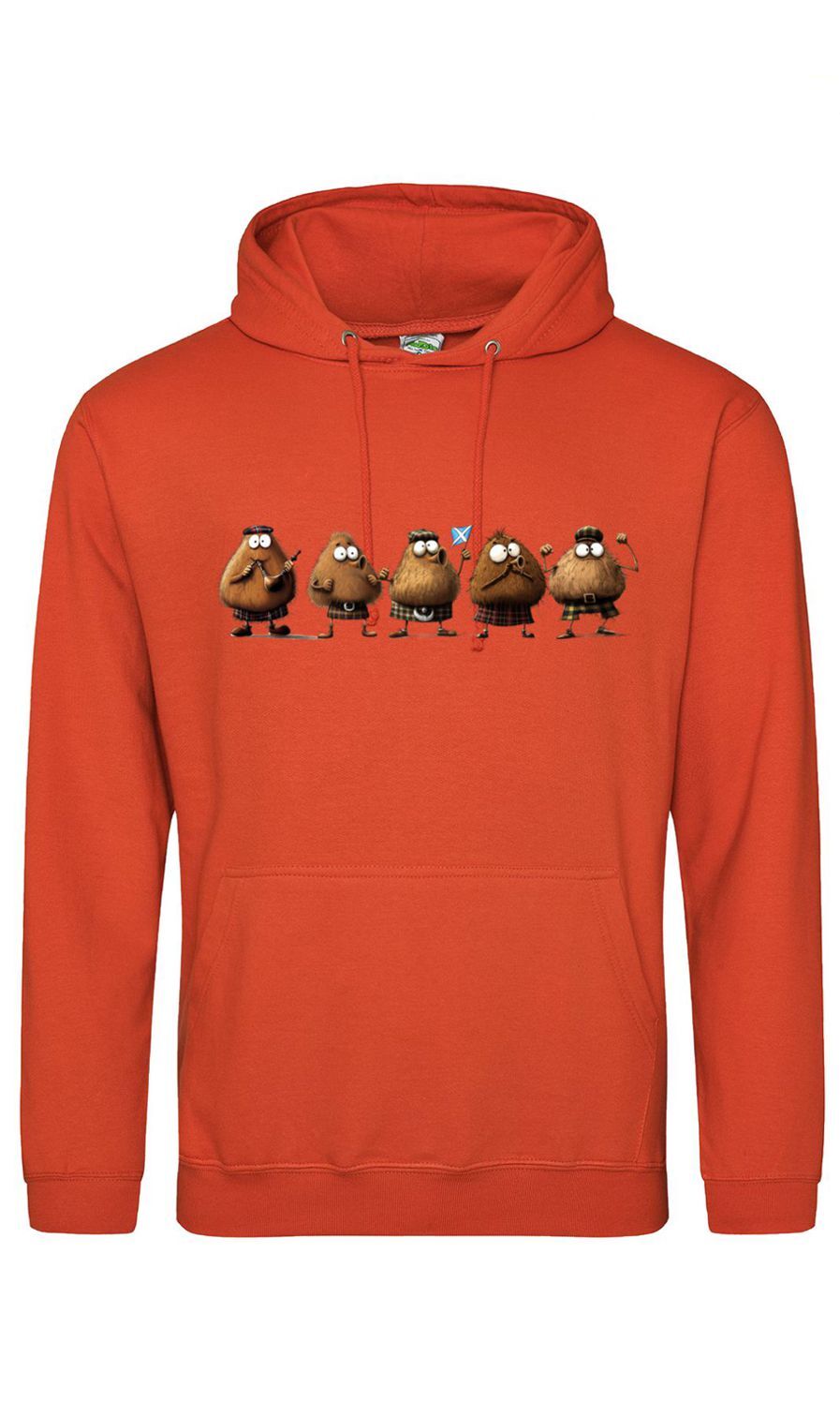 Fun novelty printed Hairy Haggis Clan printed hoodie
