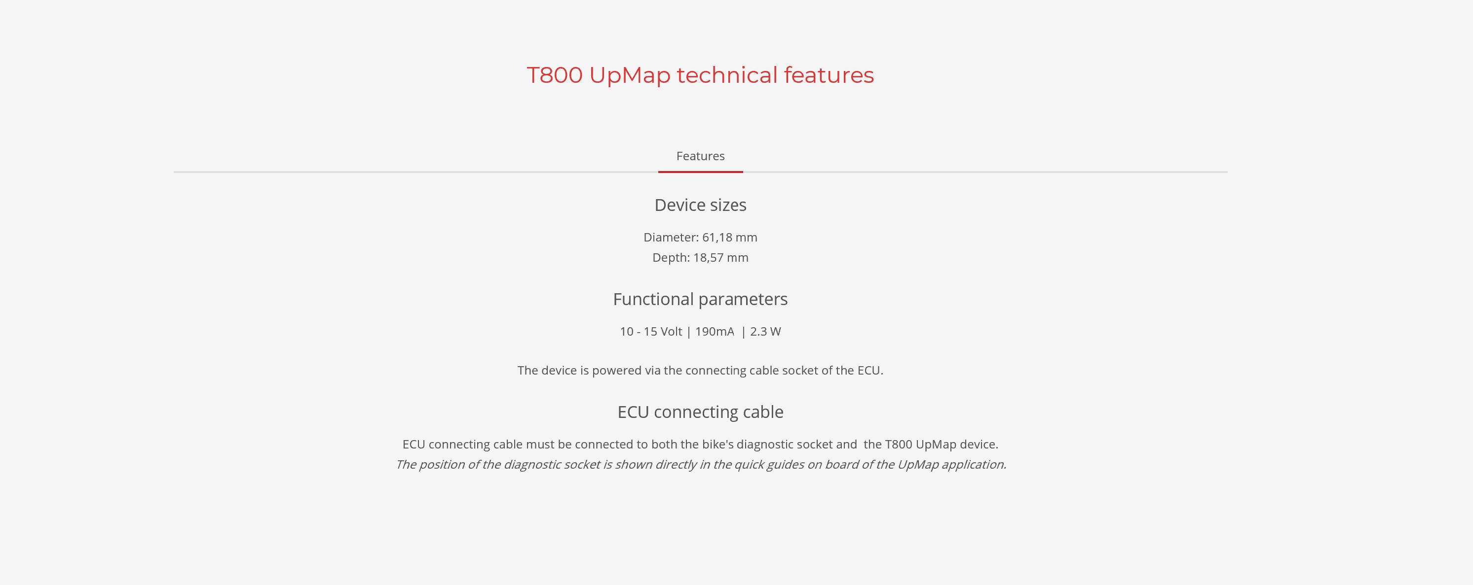 Termignoni T800 UpMap Euro5 OBD Cable: Ducati