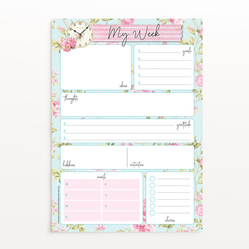 Shabby Cottage A4 Weekly Planner Portrait