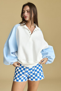 "Everyday" Pullover (White & Blue Mix) "Everyday" Pullover (White & Blue Mix)