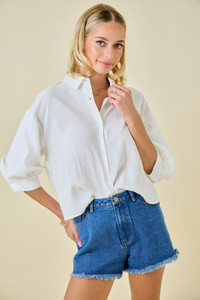 "Isabella" Button Down Top (White) "Isabella" Button Down Top (White)