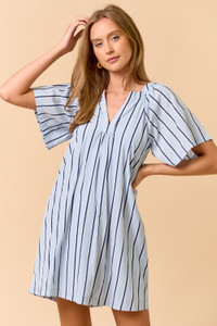 "Lillia" Striped Dress (Blue Mix) "Lillia" Striped Dress (Blue Mix)