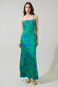 "Morgan" Floral Tirza Maxi Dress (Blue/Green) "Morgan" Floral Tirza Maxi Dress (Blue/Green)