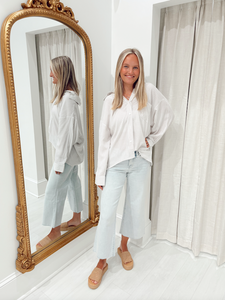 "Rainey" Striped Top (White & Mocha) "Rainey" Striped Top (White & Mocha)