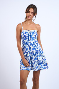 "Lynette" Floral Dress (Blue Mix) "Lynette" Floral Dress (Blue Mix)
