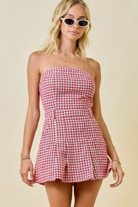 "Mason" Checkered Dress (Red) "Mason" Checkered Dress (Red)