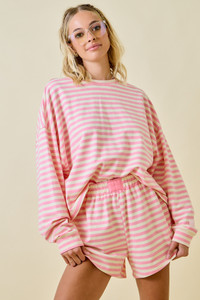"Sasha" Long Sleeve Set (Pink/Cream) "Sasha" Long Sleeve Set (Pink/Cream)