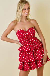 "Kit" Polka Dot Mini Dress (Red) "Kit" Polka Dot Mini Dress (Red)