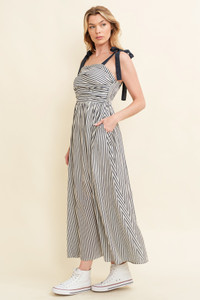 "Joey" Striped Midi Dress (Navy) "Joey" Striped Midi Dress (Navy)