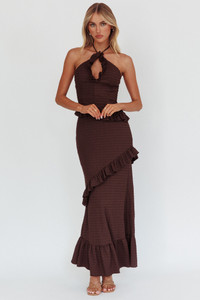 "Remi" Crinkle Maxi Dress (Brown) "Remi" Crinkle Maxi Dress (Brown)