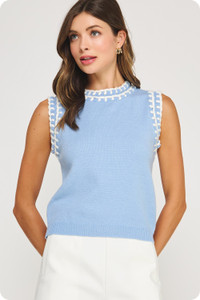 "Allyson" Sweater Top (Powder Blue) "Allyson" Sweater Top (Powder Blue)