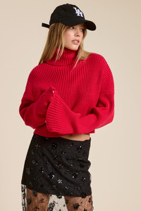 "Mollie" Turtleneck Sweater (Red) "Mollie" Turtleneck Sweater (Red)
