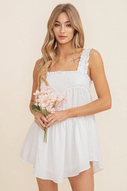 "Lorraine" Mini Dress (White)