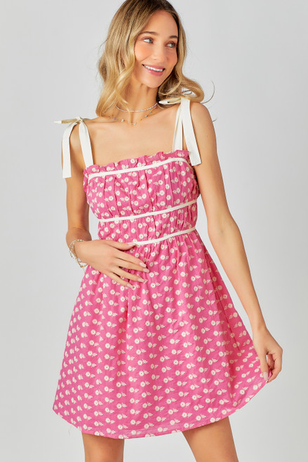 "Tucker" Eyelet Dress (Pink)