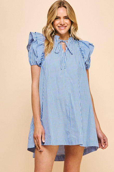 "Jay" Dress (Blue Stripe)