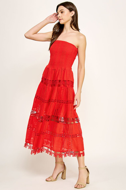 "Olivia" Midi Dress (Red)