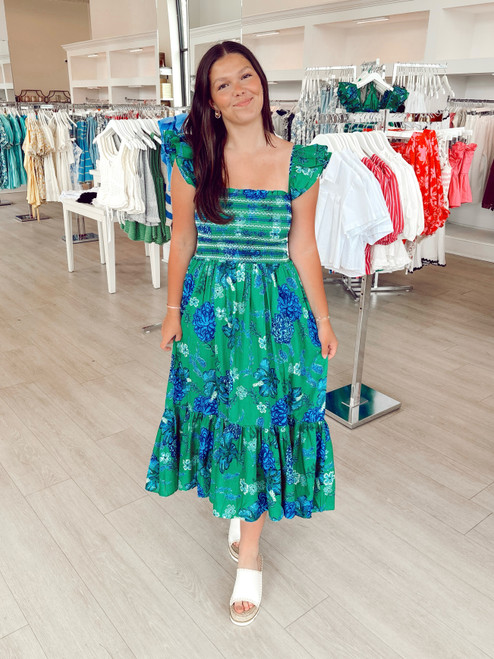 "Blaine" Midi Dress (Blue/Green)