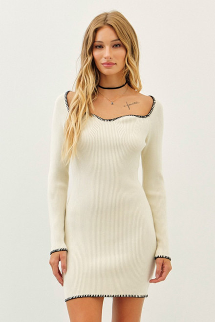 "Mags" Sweater Dress (Cream)