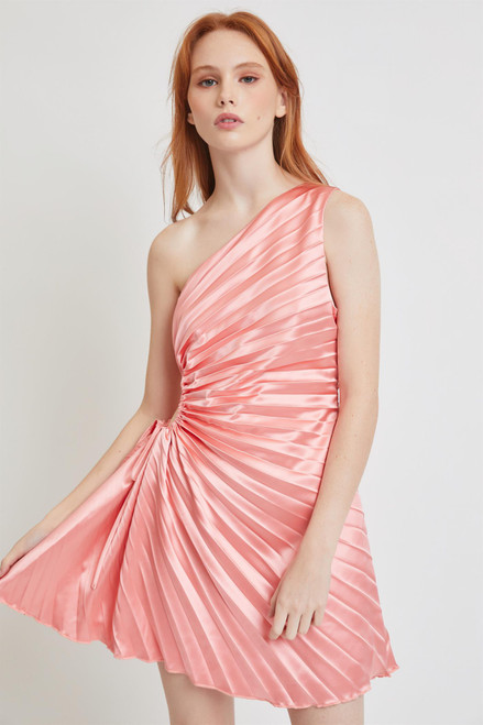 "Evie" Satin Dress (Coral)