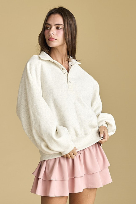 "Everyday" Pullover (White Melange)