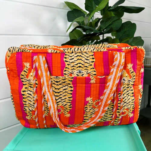 "Carol" Tiger Weekend Bag (Orange)