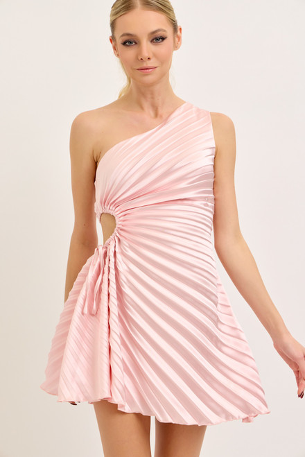 "Lynn" Pleated Dress (Light Pink)