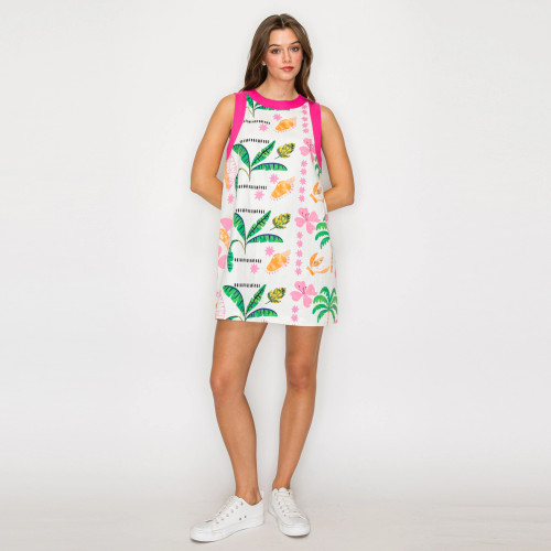 "Banana" Mini Shirt Dress (Tropical Mix)