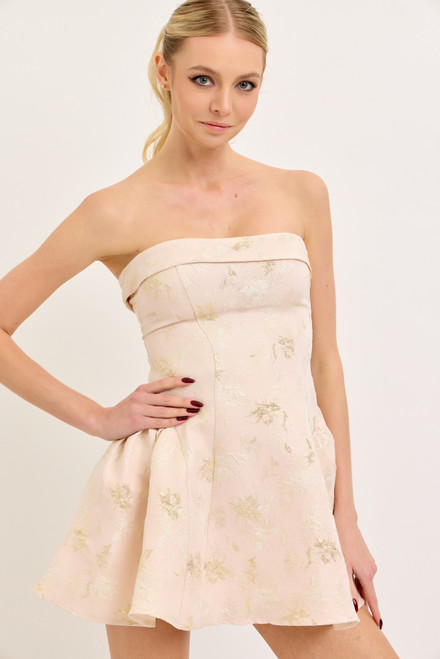 "Sophie" Jacquard Dress (Blush)