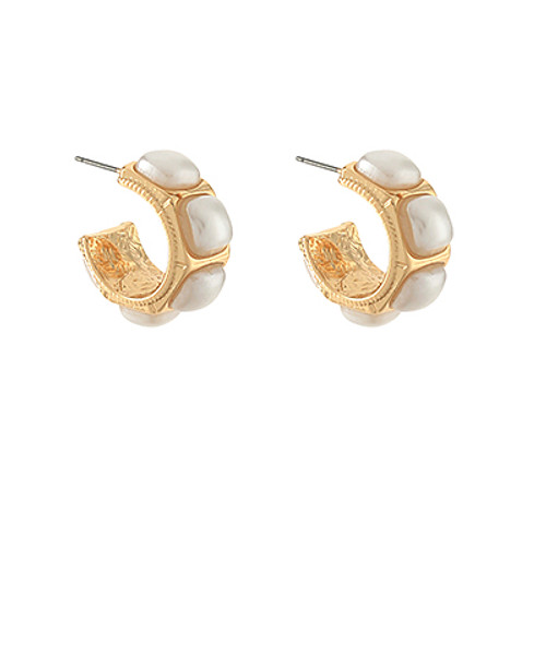 Small Pearl Hoop Earring Small Pearl Hoop Earring