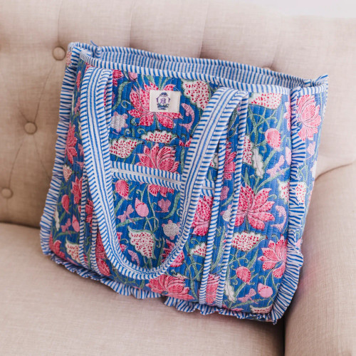 "Seascape" Ruffled Tote Bag
