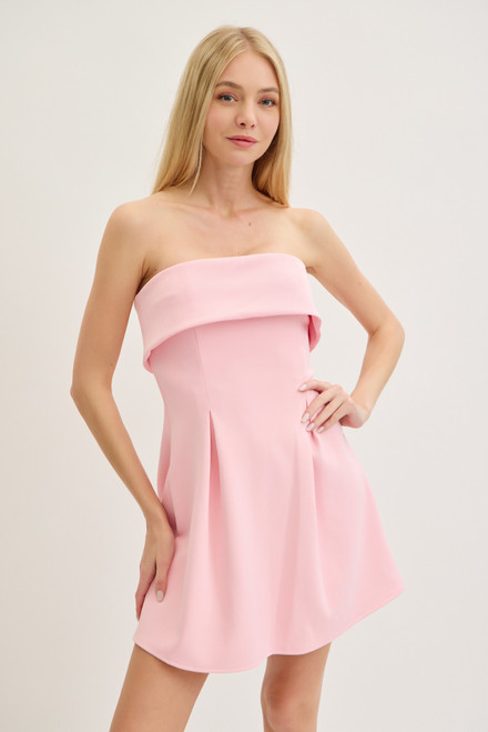 "Leah" Scuba A-Line Dress (Pink)