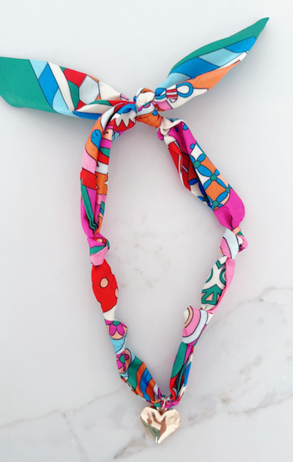 "Heart" Scarf Necklace (Pink Mix) "Heart" Scarf Necklace (Pink Mix)
