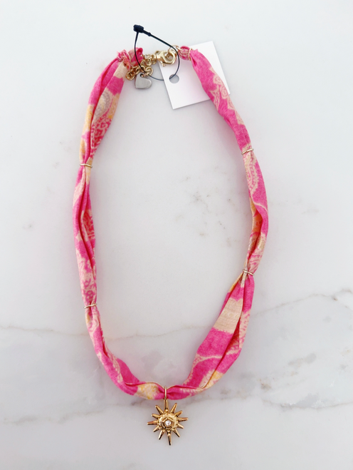 "Sunni" Scarf Necklace (Dusty Pink Mix) "Sunni" Scarf Necklace (Dusty Pink Mix)