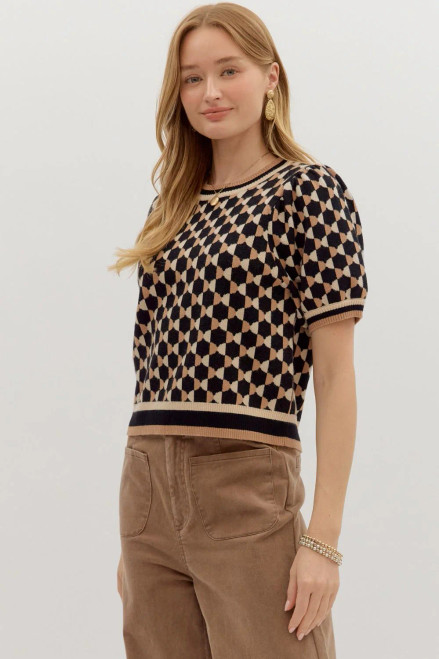 "Carlie" Sweater Top (Black)