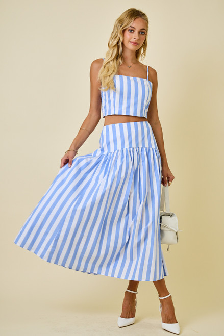 "Eliza" Striped Set (Powder Blue)