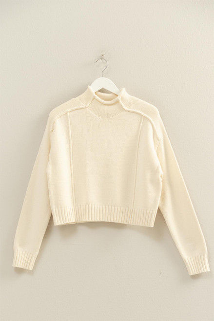 "Tori" Mock Neck Sweater (Cream) "Tori" Mock Neck Sweater (Cream)